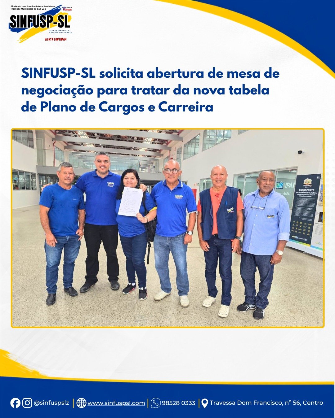 SINFUSP-SL solicita abertura de mesa de negociação para tratar da nova tabela de Plano de Cargos e Carreira
